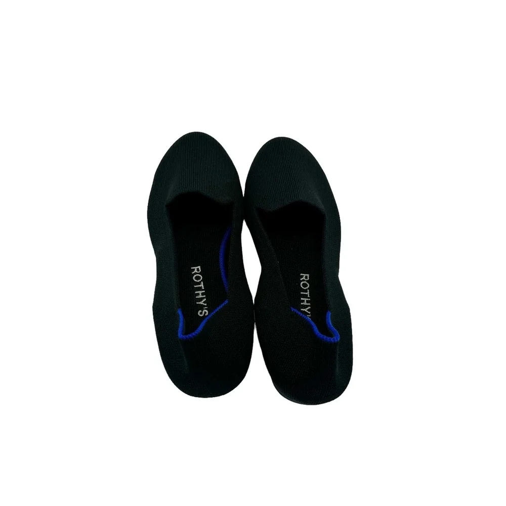 Rothy's The Loafers Flat Slip On Shoes Black Women's Size 7.5 NWOB